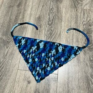 Blue and Black Crochet Hair Bandana